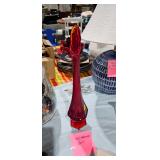 RED GLASS VASE