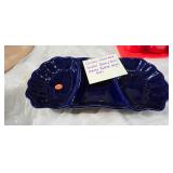 COBALT BLUE DIVIDED DISH