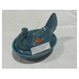 BLUE HEN ON NEST BLUE HEN ON NEST