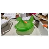 GREEN HEN ON NEST GREEN HEN ON NEST