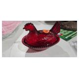 RED HEN ON NEST RED HEN ON NEST