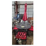 PATIO TABLE / CHAIRS / UMBRELLS