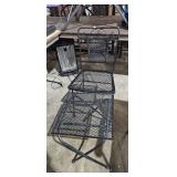 WROUGHT IRON CHAIR AND TABLE