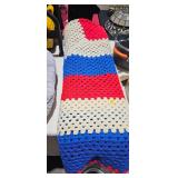 RED WHITE BLUE AFGHAN