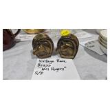 VINTAGE BRASS WILL ROGERS SALT AND PEPPER