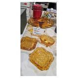 AMBER GLASSWARE LOT