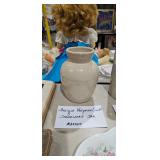 ANTIQUE SNUFF STONEWARE JAR MARKED