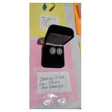 STERLING SILVER CUBIC ZIRCONIA EARRINGS