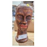 CARVED WOOD HEAD TRIBAL