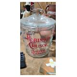 GLASS PEANUT CANISTER WITH LID