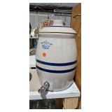 STONEWARE CROCK BEVERAGE DISPENSER