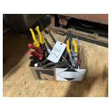BOX OF VARIOUS PLIERS, SNIPS, ETC.