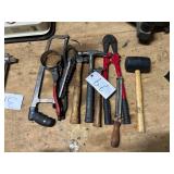 ESTWING HAMMER, BOLT CUTTERS, FILTER WRENCH