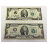 TWO DOLLAR BILLS