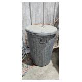 GALVANIZED METAL TRASH CAN