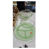 GREEN GLASS PLATTER