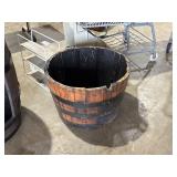 WOODEN BARREL PLANTER