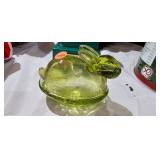 GREEN GLASS RABBIT