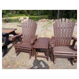 ADIRONDACK CHAIRS / TABLE