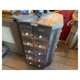 ANTIQUE OCTAGONAL MULTI DRAWER CABINET