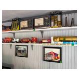 DIE CAST TRUCKS, CARS ON SHELF