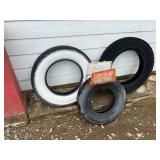 (3) TIRES & METAL TIRE RACK