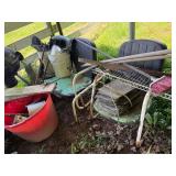 VINTAGE GLIDER AND CHAIR