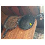 TWO CAST IRON SKILLETS