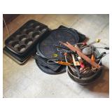 LOT OF BAKING PANS AND OTHER KITCHEN UTENSILS