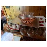 LIGHT SHADES, DISHES, TRAYS, ETC