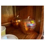 2 LUSTERWARE APPLES