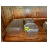 3 GLASS REFRIGERATOR DISHES WITH LIDS