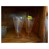 2 PINK DEPRESSION GLASSES