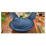 BLUE HEN ON NEST