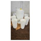 MILKGLASS PITCHER / GLASSES