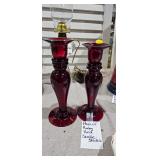 RUBY RED CANDLESTICKS