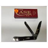  CASE XX POCKET WORN MAHOGANY BONE CORN COB JIG TRAPPER KNIFE