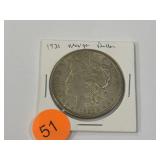  1921 MORGAN SILVER DOLLAR