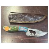 DAMASCUS KNIFE AND SHEATH