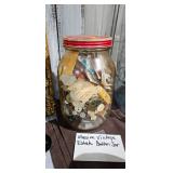 GLASS JAR OF BUTTONS