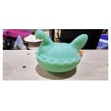 JADEITE HEN ON NEST