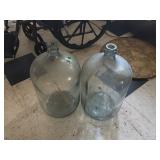 TWO GLASS JUGS