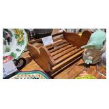 VINTAGE WOODEN MAGAZINE RACK 