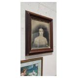 VINTAGE FRAMED LADY PICTURE