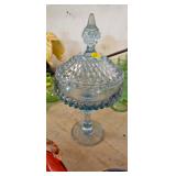 BLUE CANDY DISH WITH LID