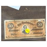 CONFEDERATE FIFTY DOLLAR BILL