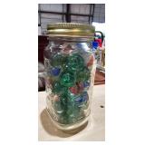 GLASS JAR OF MARBLES