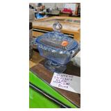 BLUE GLASS CANDY DISH