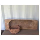 WOODEN DOUGH BOWL / BASKET