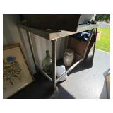 METAL TABLE ON WHEELS CONTENTS NOT INCLUDED